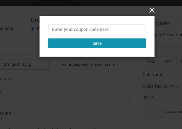 coupon code