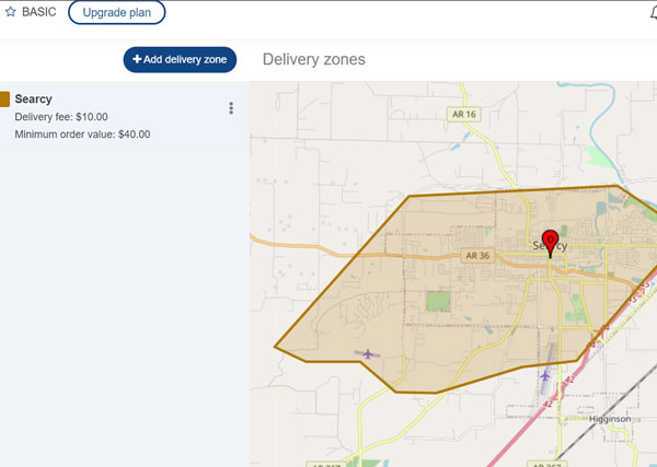 delivery zone